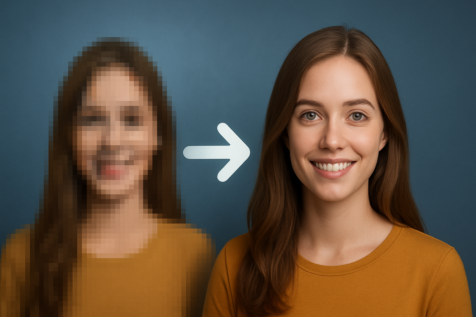 AI image upscaler before after